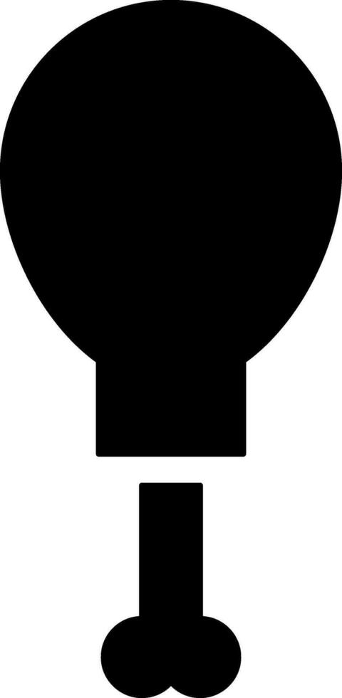 Black and White illustration of chicken leg icon. vector