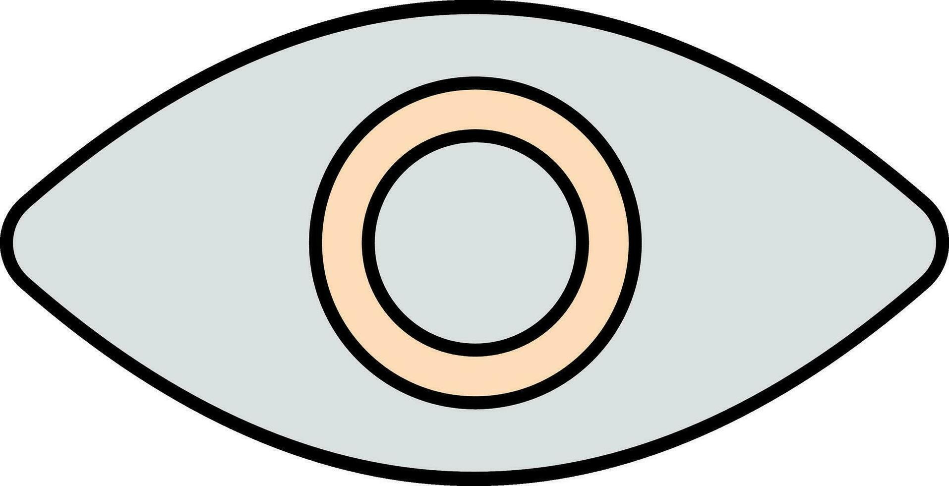Illustration Of Eye Icon In Gray And Peach Color. vector