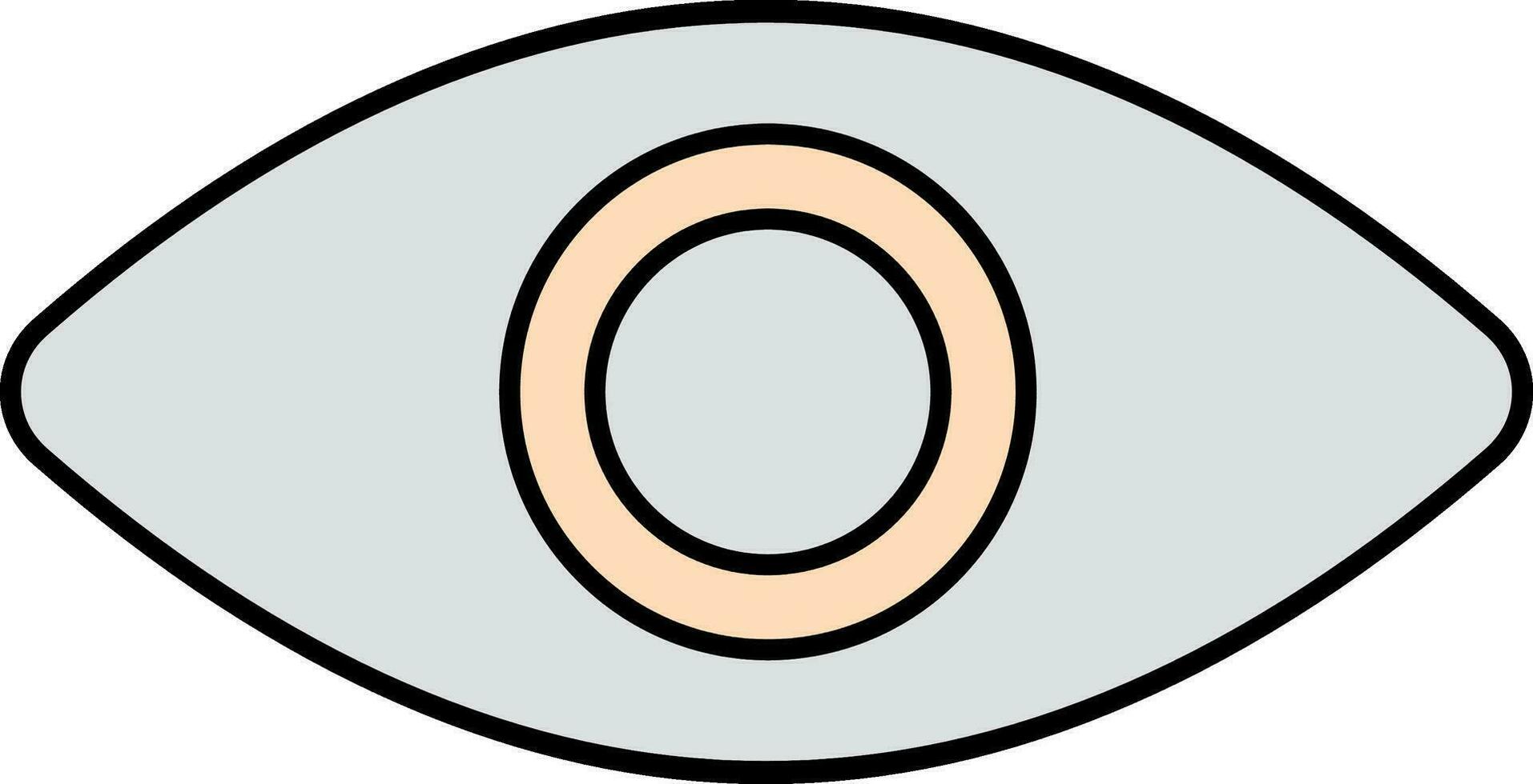 ilustración de ojo icono en gris y melocotón color. vector