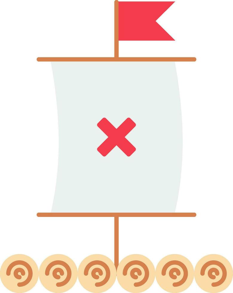 Cross Symbol Flag Boat Colorful Icon In Flat Style. vector