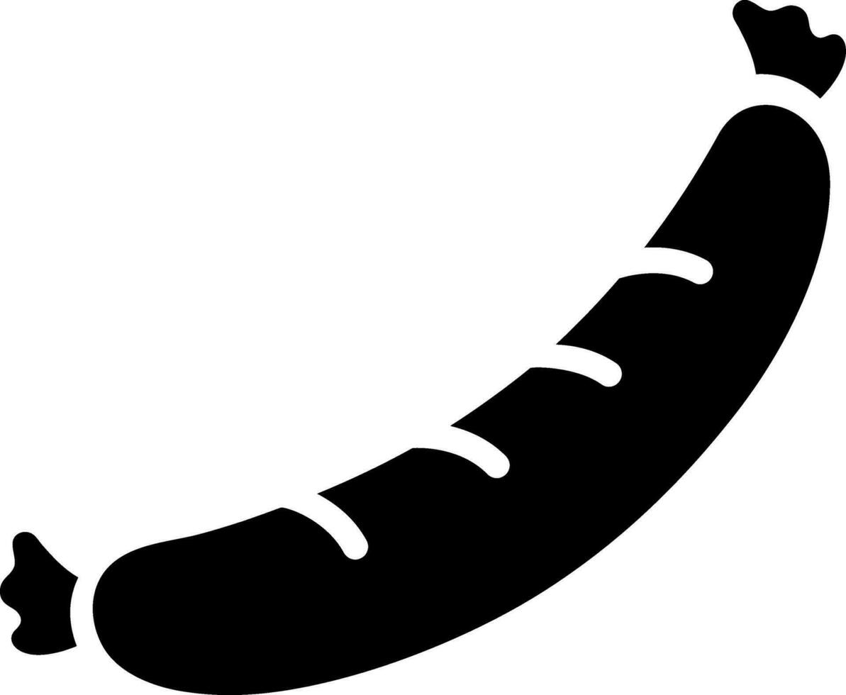 Flat style sausage icon in Black and White color. vector