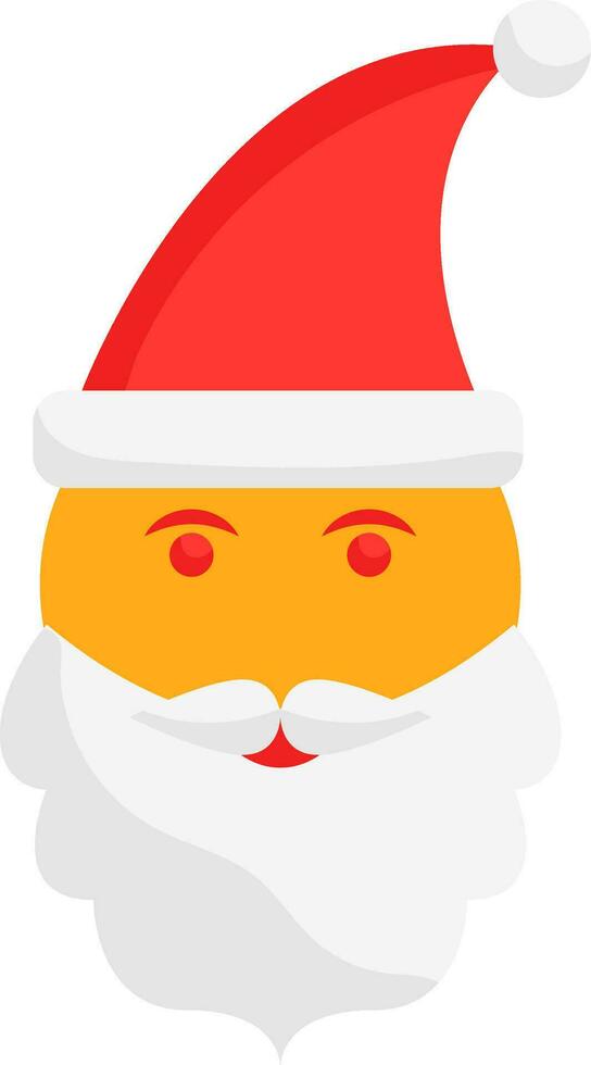 Isolated Santa Claus Cartoon Face Icon In Flat Style. vector