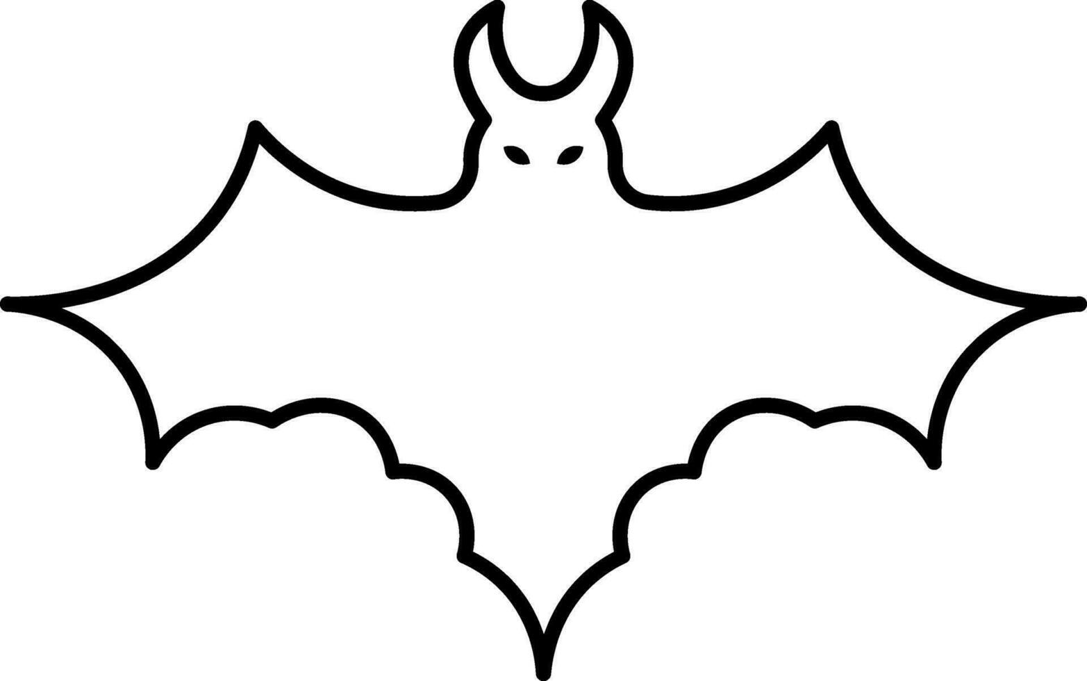 Fly Bats Cartoon Animal Icon In Thin Line Art. vector