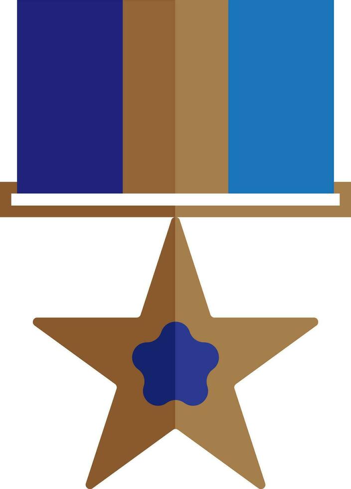 Star medal icon in flat style. vector