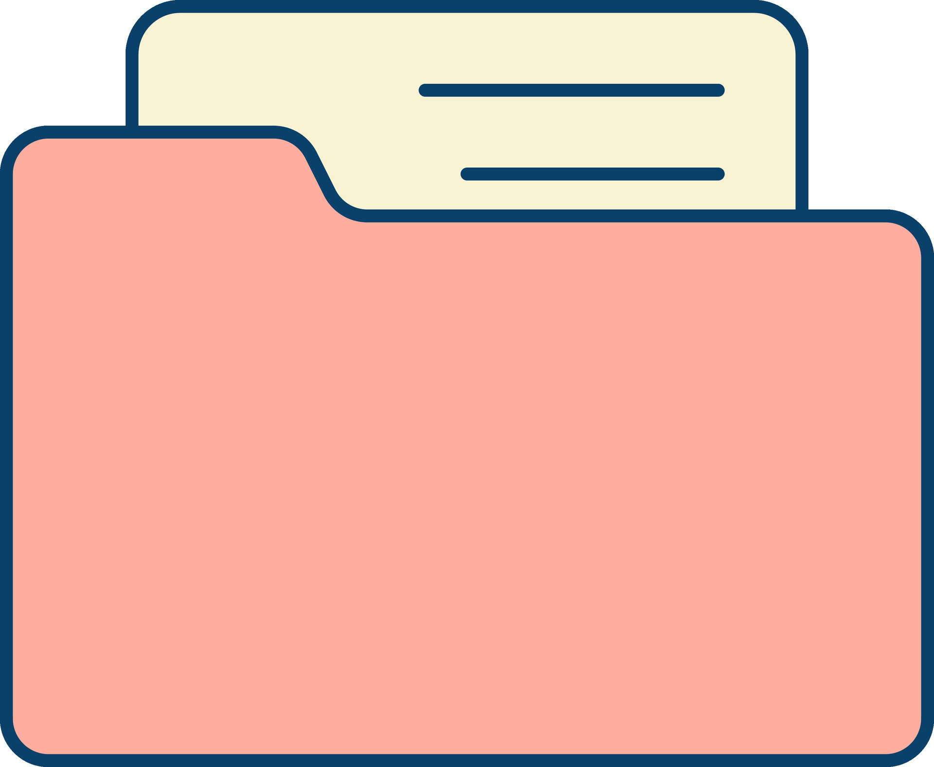 Isolated File Folder Icon In Peach And Yellow Color. 24950640