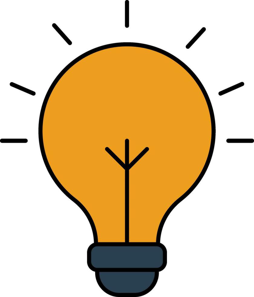 Flat Style Light Bulb Orange and Blue Icon. vector