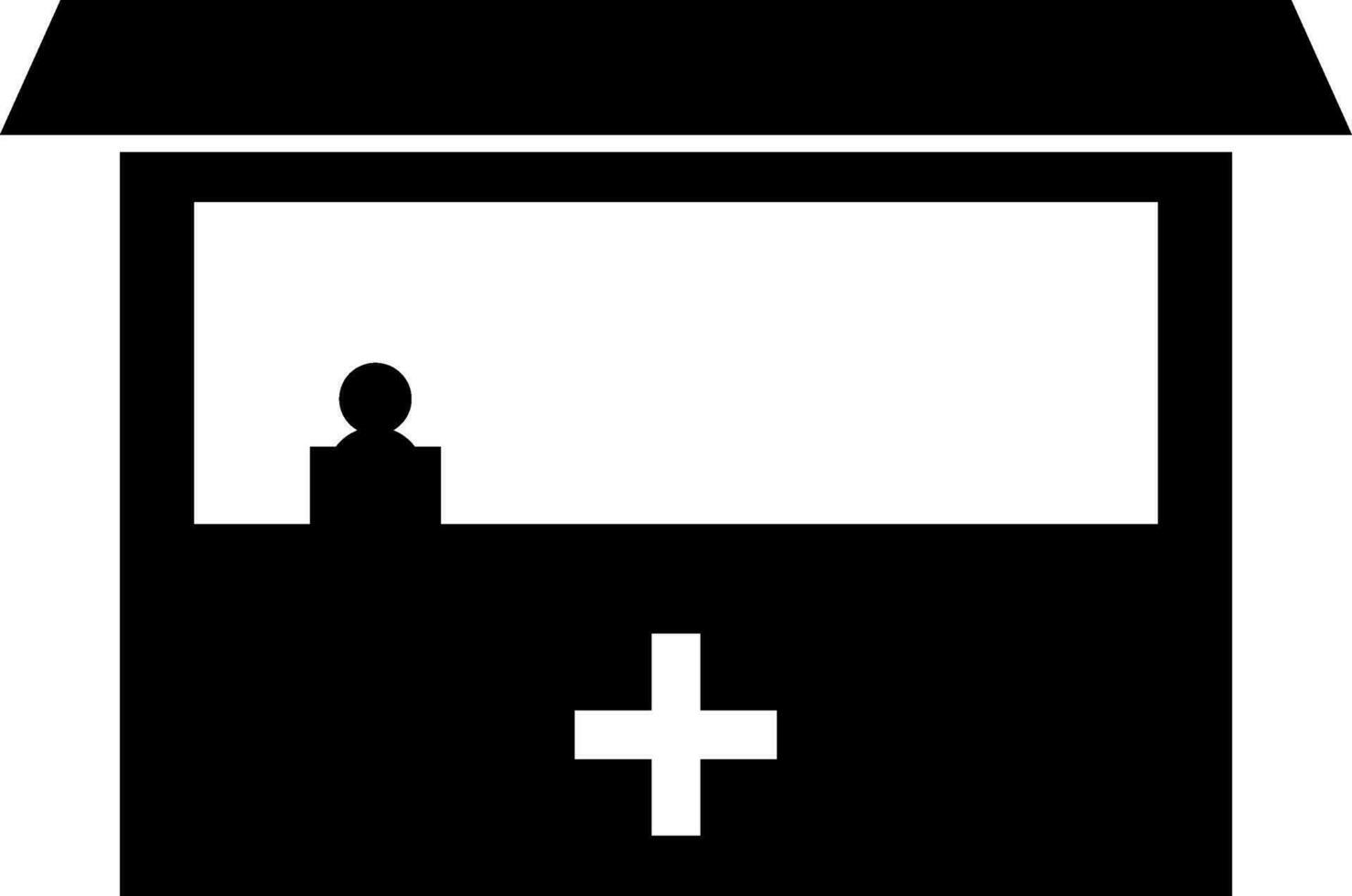 Glyph sign or symbol of medical store. vector