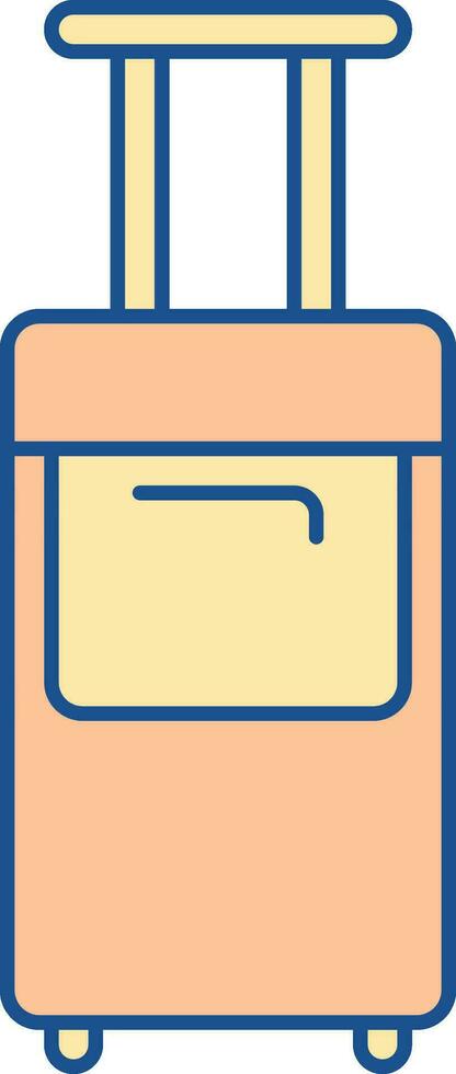 Flat Illustration Of Trolley Bag Orange And Yellow Icon. vector