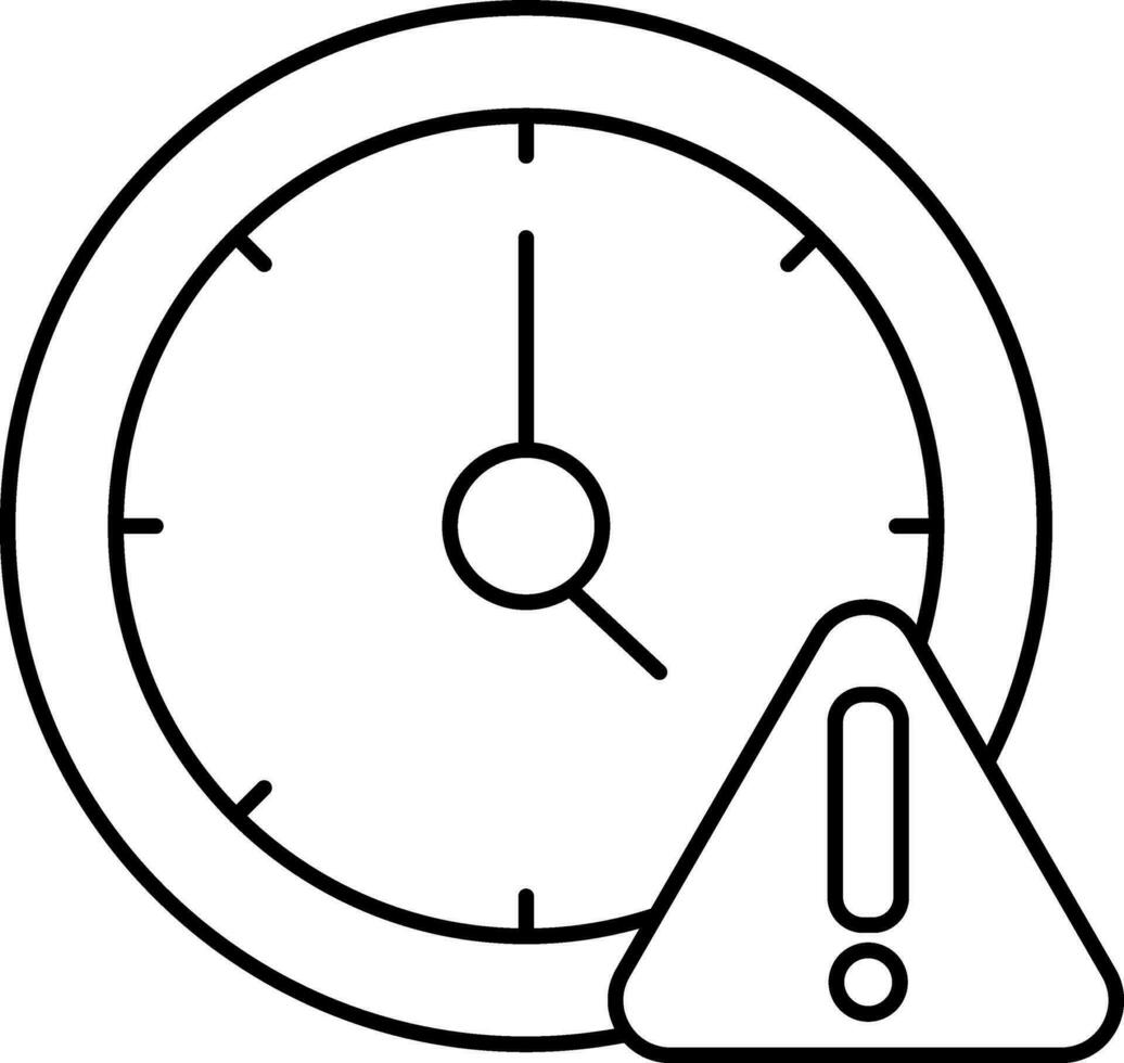 plano estilo advertencia hora línea Arte icono. vector