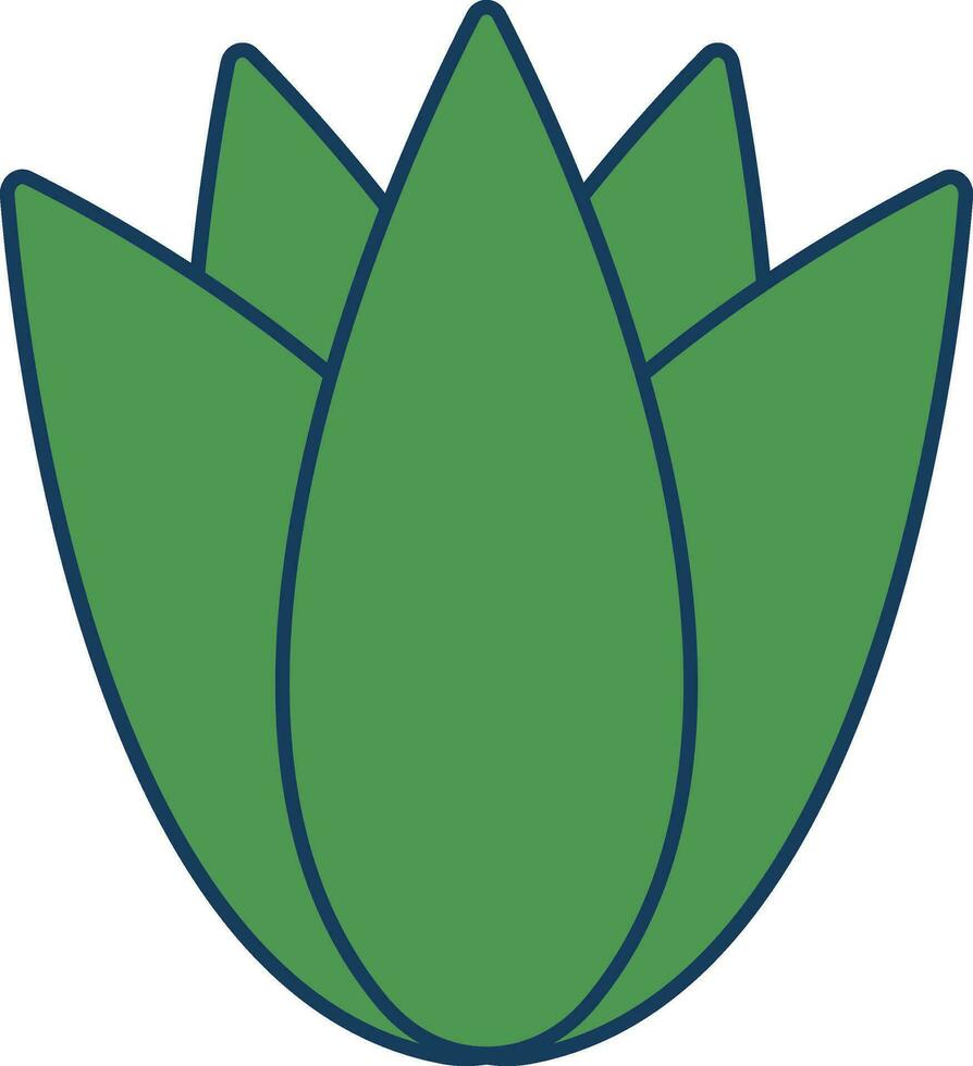 verde agave planta icono en plano estilo. vector