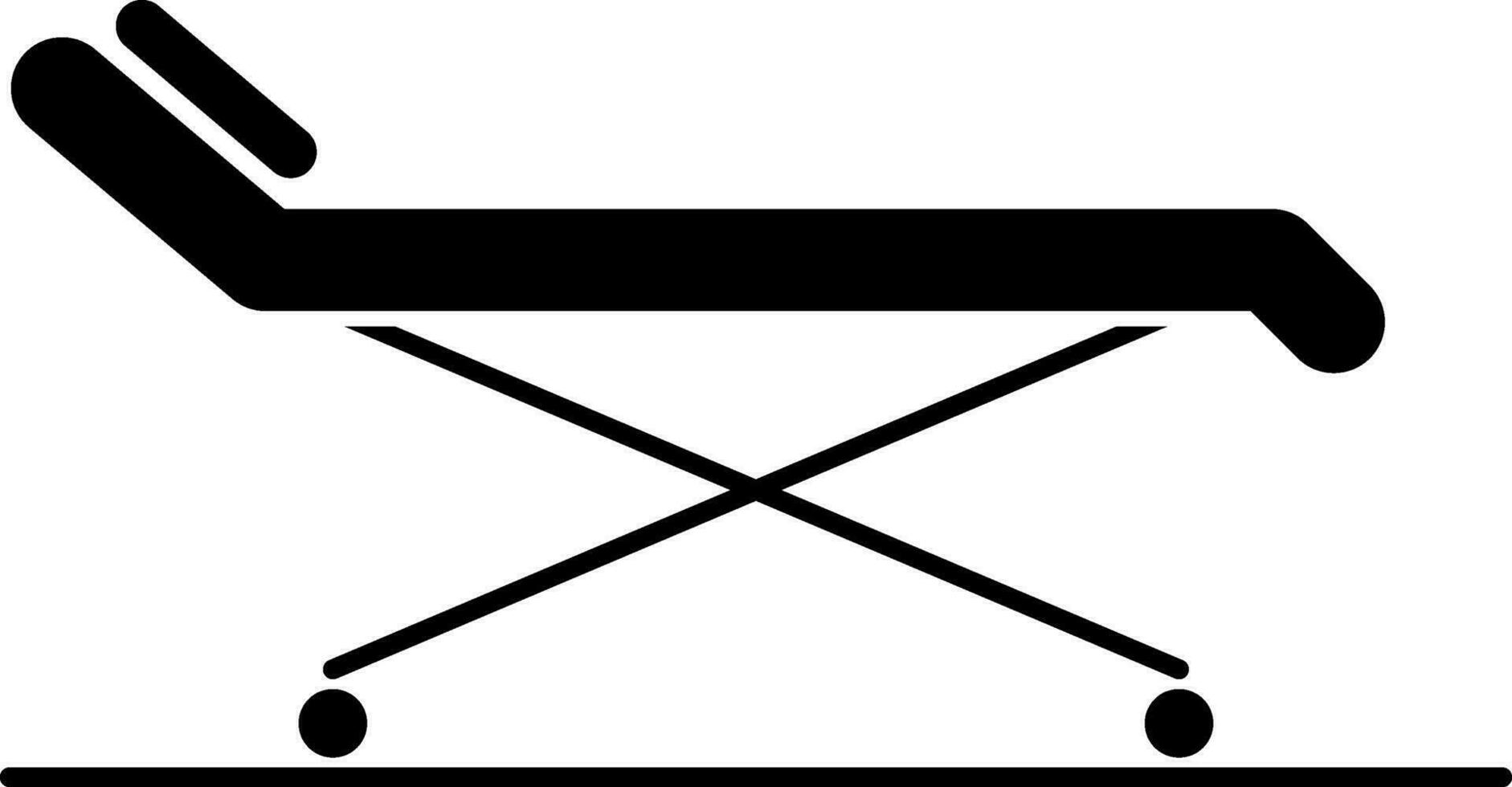 Stretcher icon in Black and White color. vector