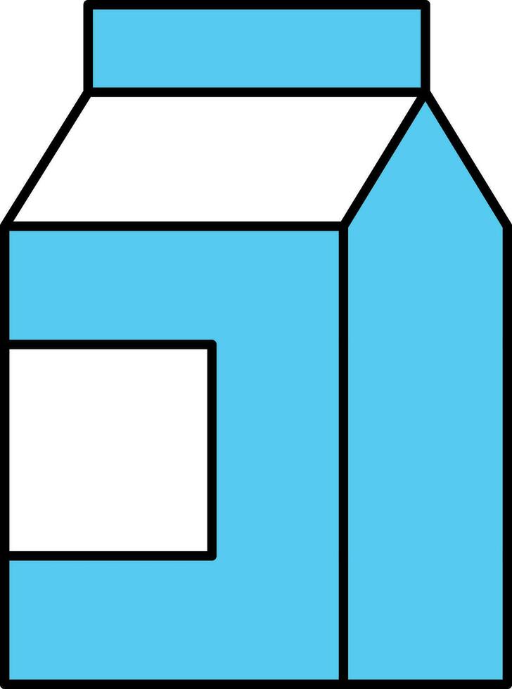 White And Blue Milk Packet Icon In Flat Style. vector