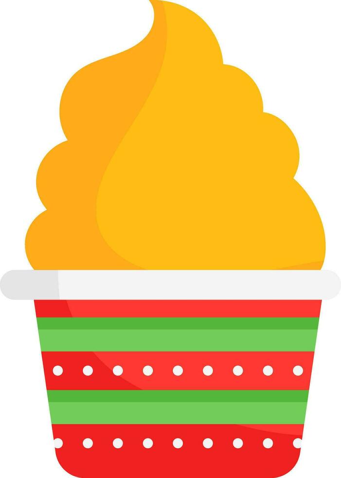 Illustration Of Decorative Muffins Icon In Flat Style. vector