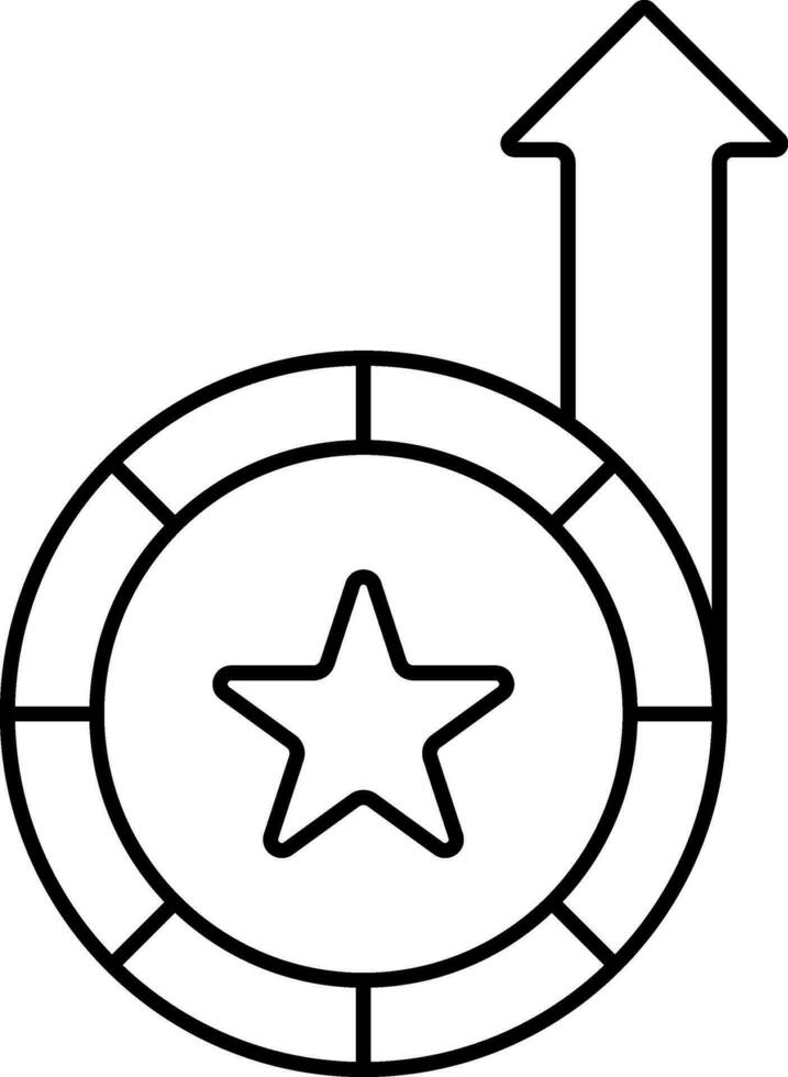 Growing Money With Arrow Icon In Line Art. vector
