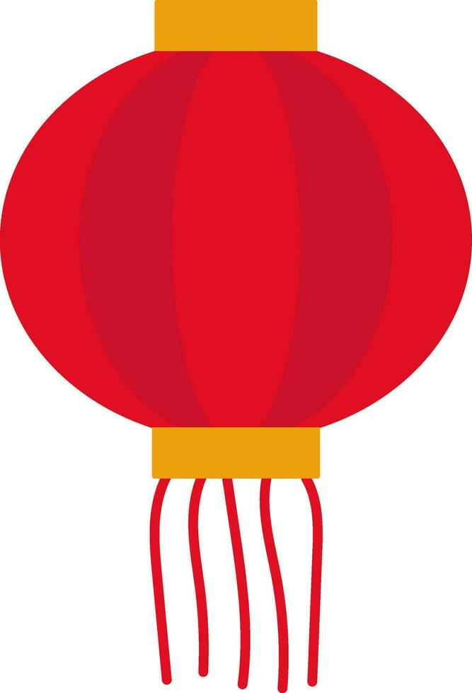 Chinese Lantern Hang Icon In Red And Yellow Color. vector