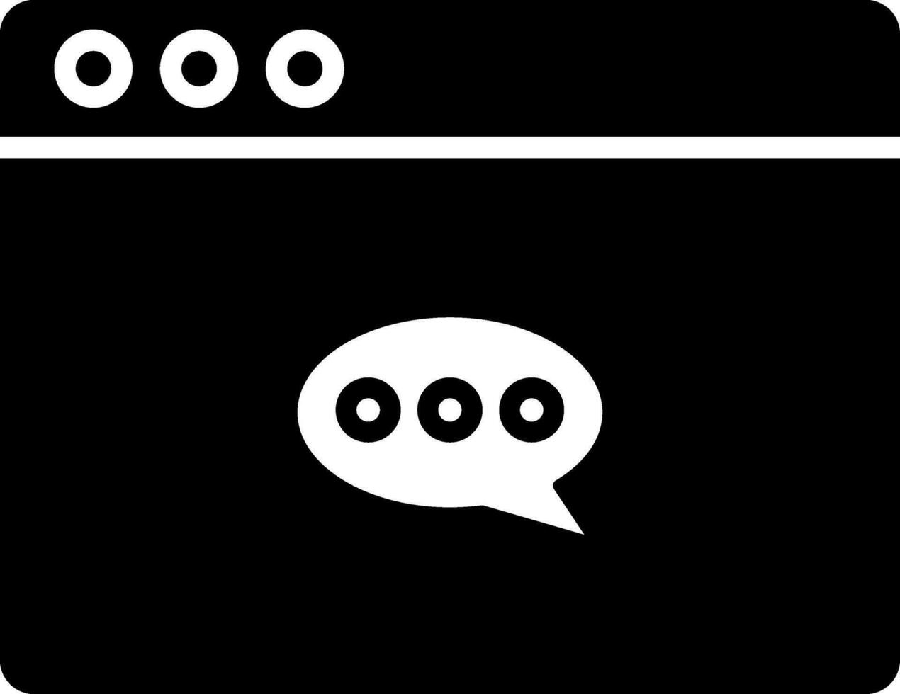 Online message or chatting web page icon in Black and White color. vector