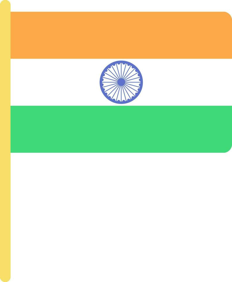 Isolated Indian National Flag In Flat Design. vector