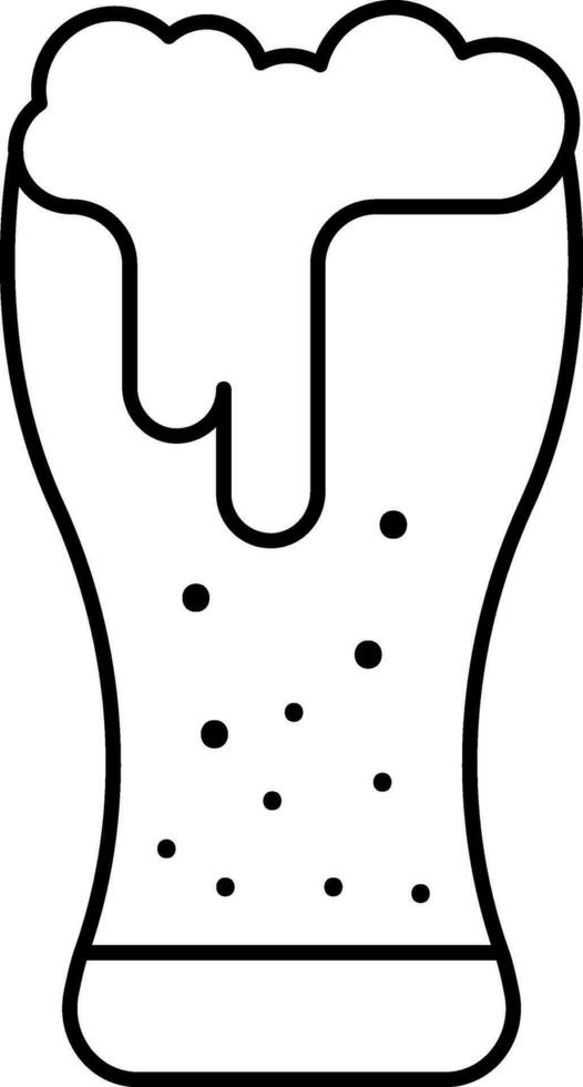 Pint Drink Glass Icon In Black Outline. vector
