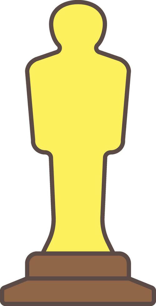 Oscar Movie Award Icon In Yellow And Brown Color. vector