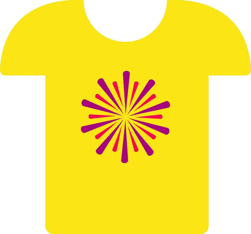 aislado Fuegos artificiales diseño amarillo camiseta plano icono. vector