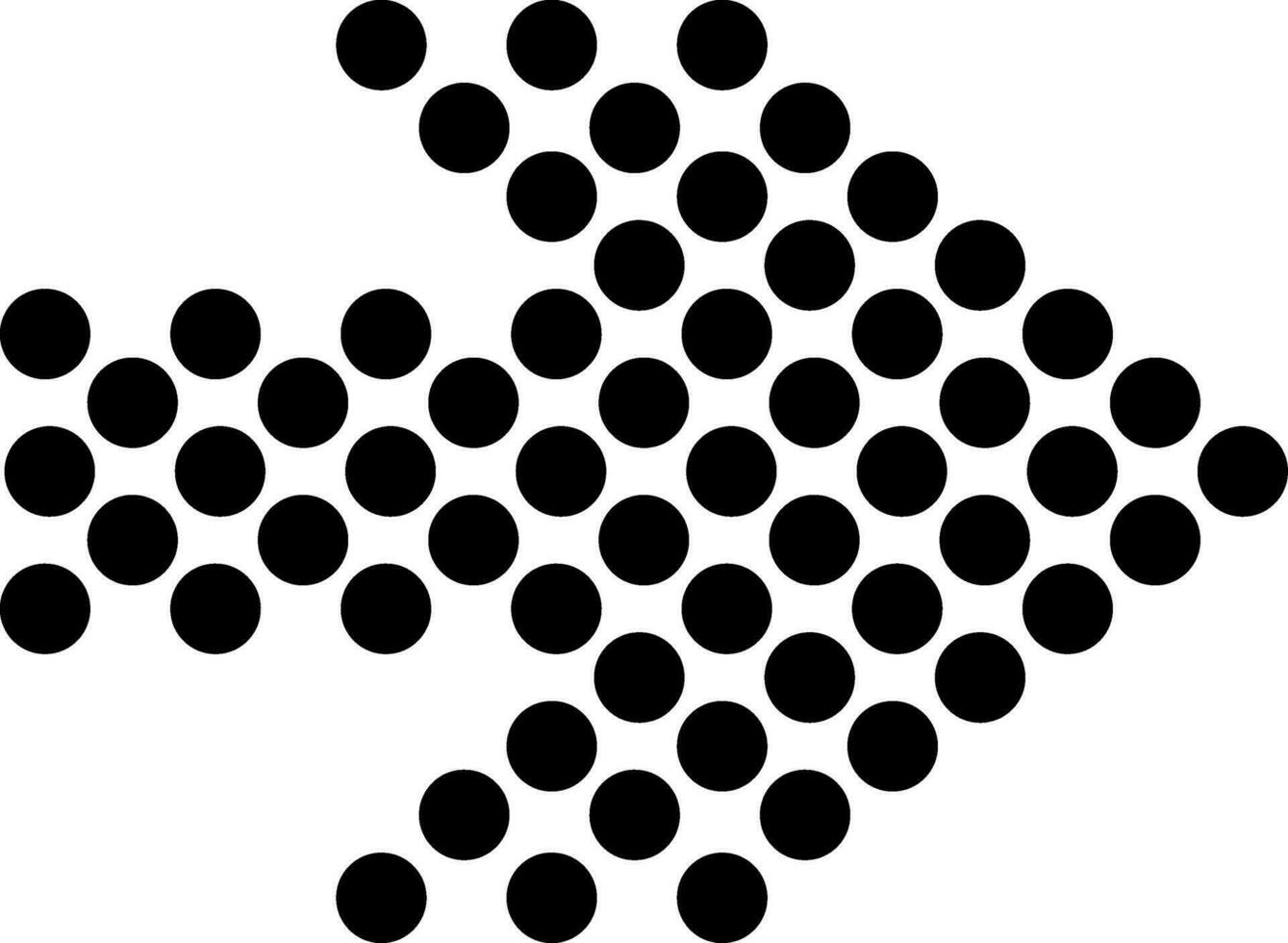 Black and White illustration of dotted arrow icon. vector