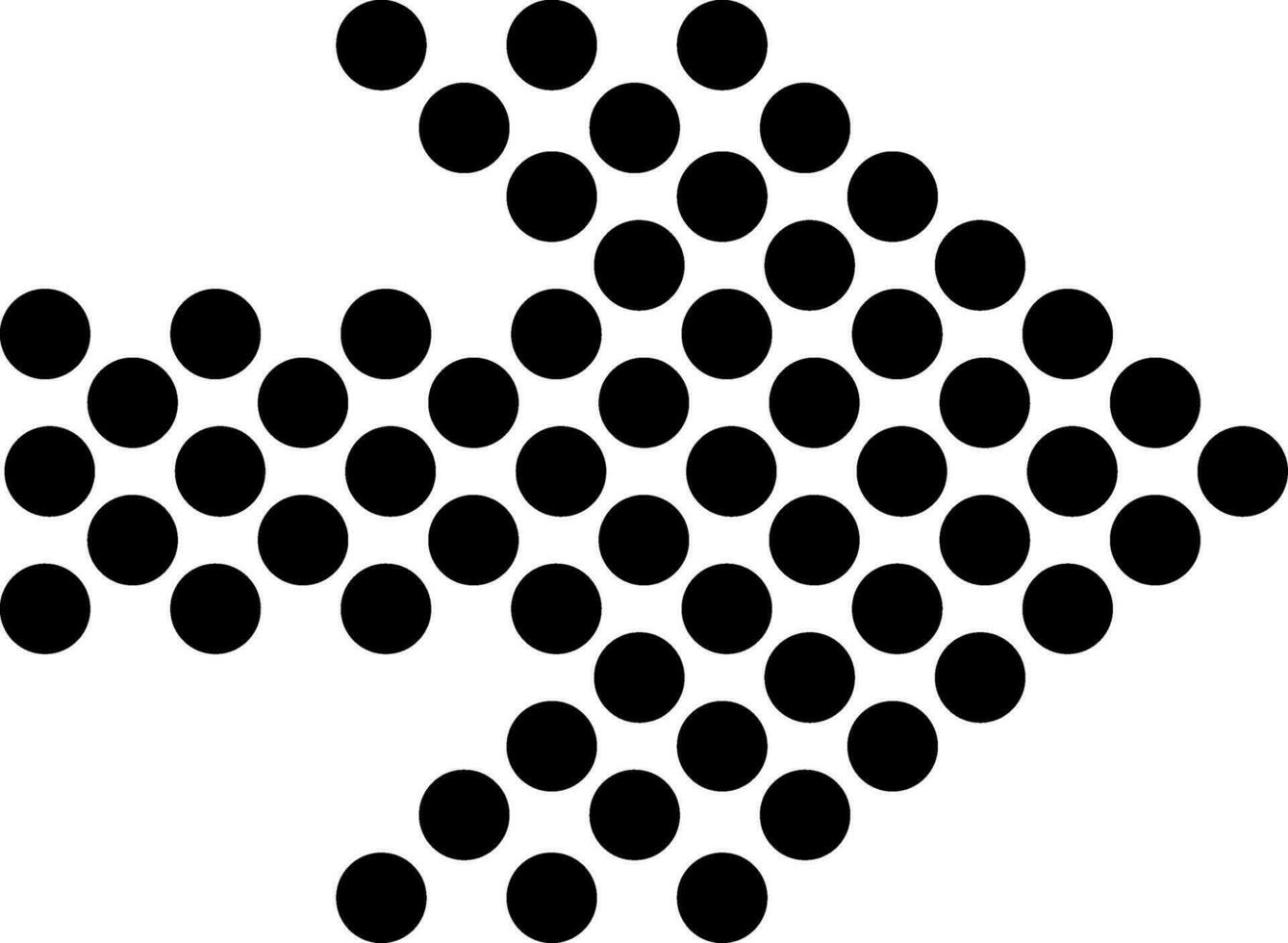 Black and White illustration of dotted arrow icon. vector