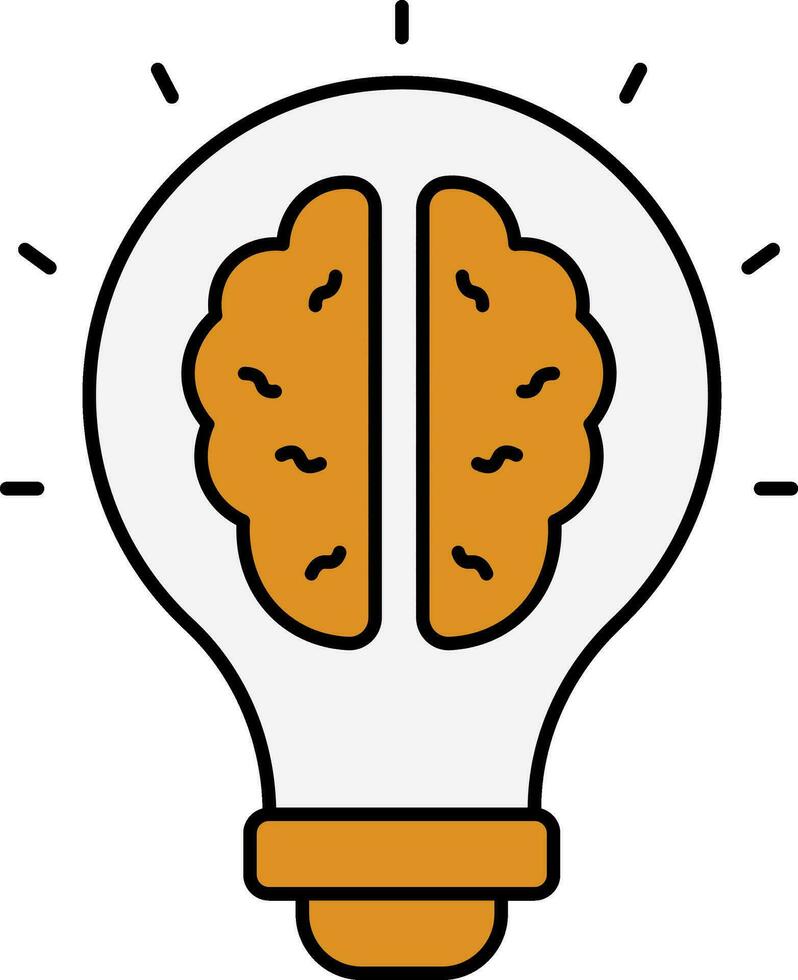 Yellow And White Creative Idea Icon In Flat Style. vector