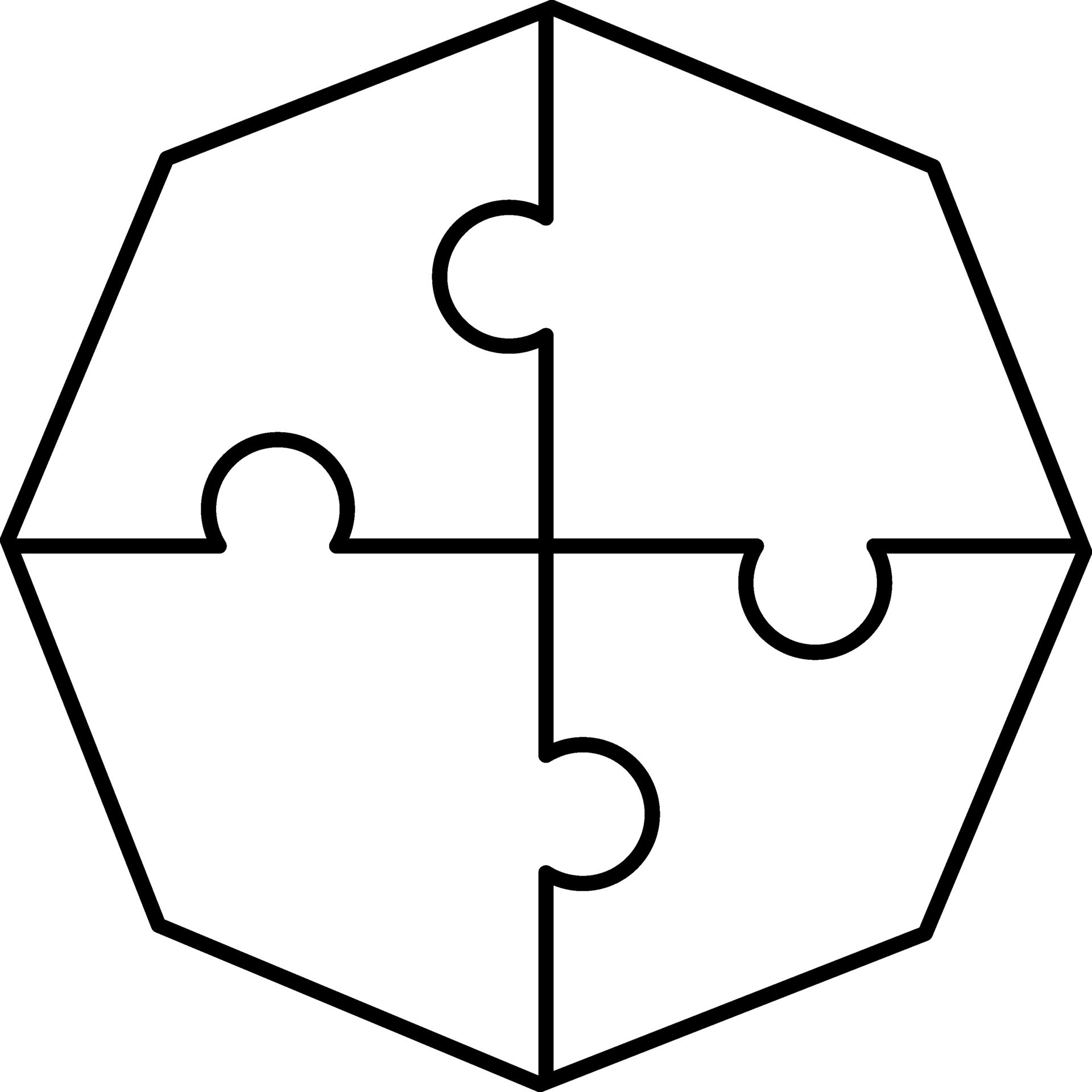octagon-shape-puzzle-icon-in-black-color-outline-24951071-vector-art