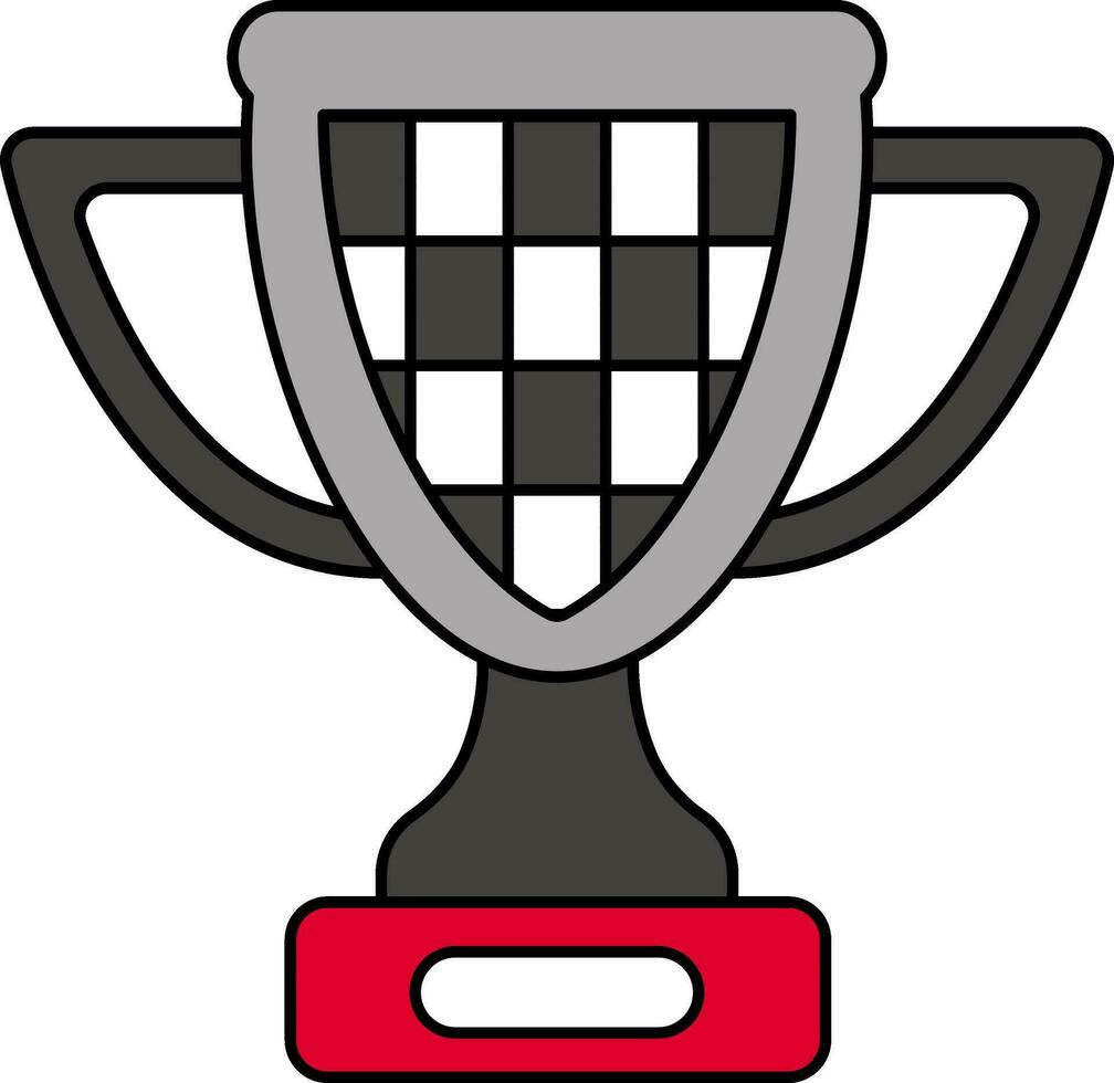 Colorful Trophy Cup Icon In Flat Style. vector