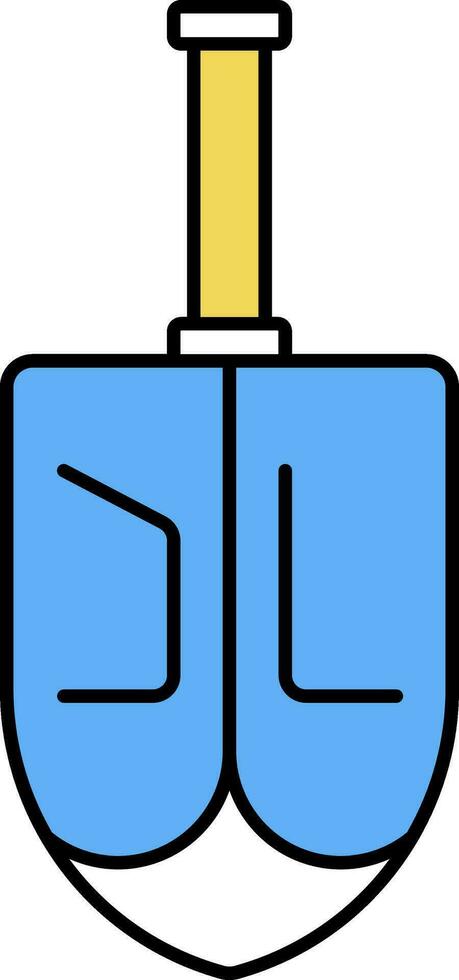 Blue And Yellow Illustration Of Dreidel Flat Icon. vector