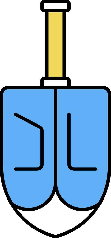 Blue And Yellow Illustration Of Dreidel Flat Icon. vector