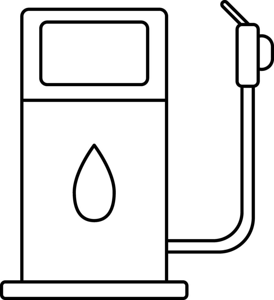 Fuel Pump Icon Or Symbol In Black Line Art. vector