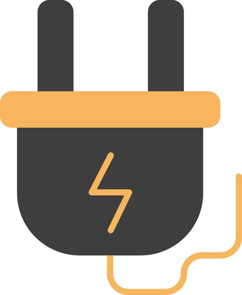 eléctrico enchufe icono en negro y amarillo color. vector