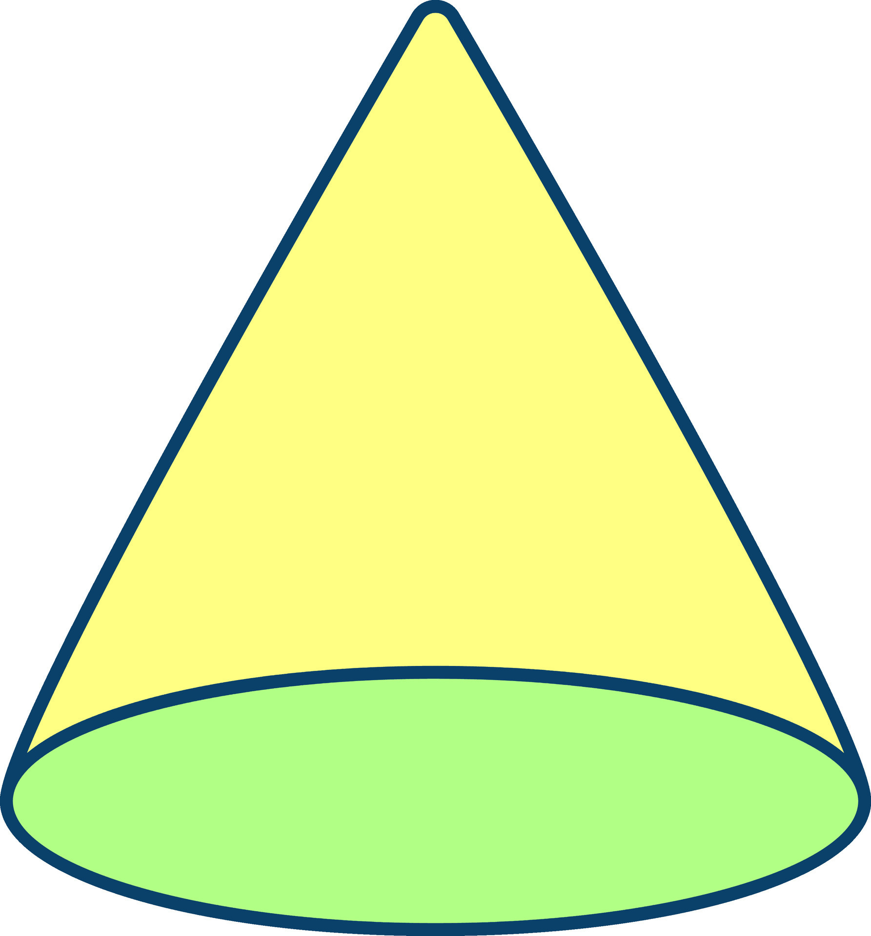 Geometry Cone Icon In Green And Yellow Color. 24951099 Vector Art at