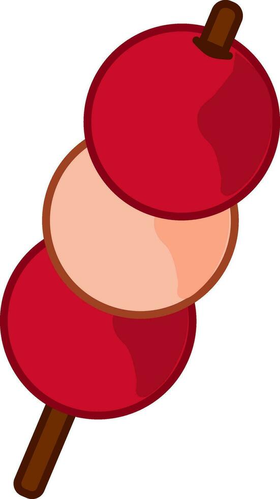 ilustración de vistoso dango icono en plano estilo. vector