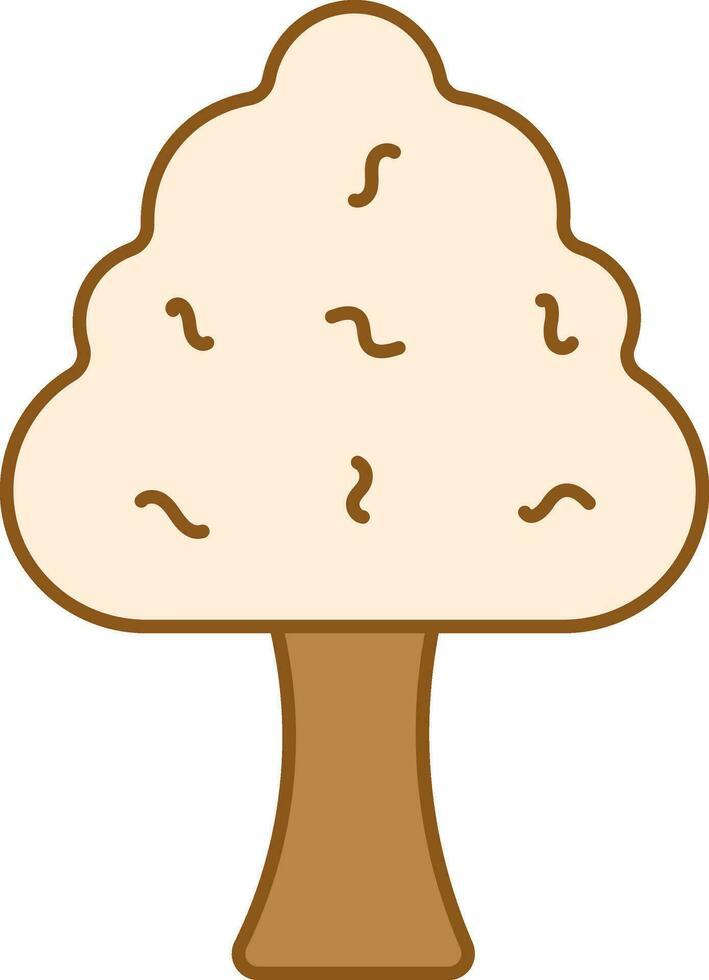 marrón árbol icono en plano estilo. vector