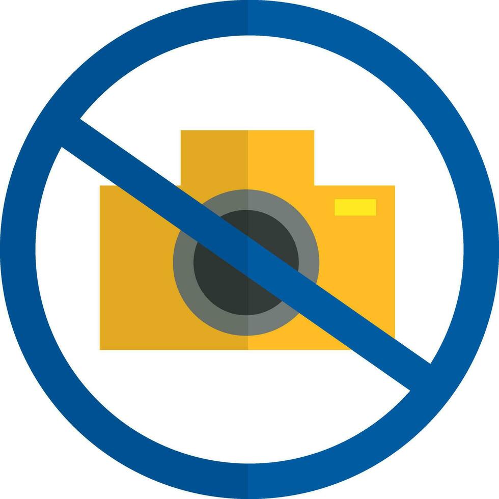 Icon of no camera use or no photo sign. vector