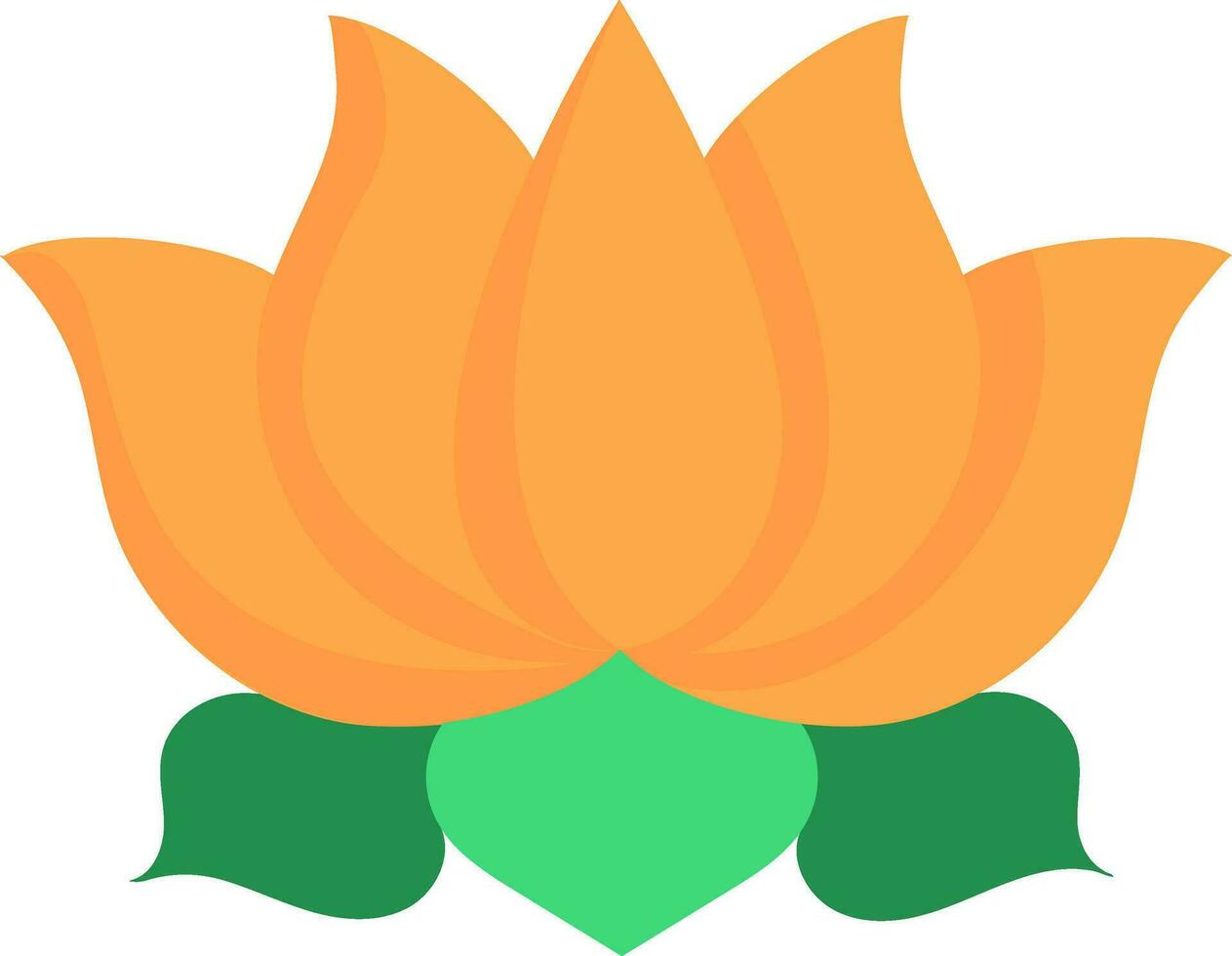 Orange Lotus Flower In Flat Style. 24951168 Vector Art at Vecteezy