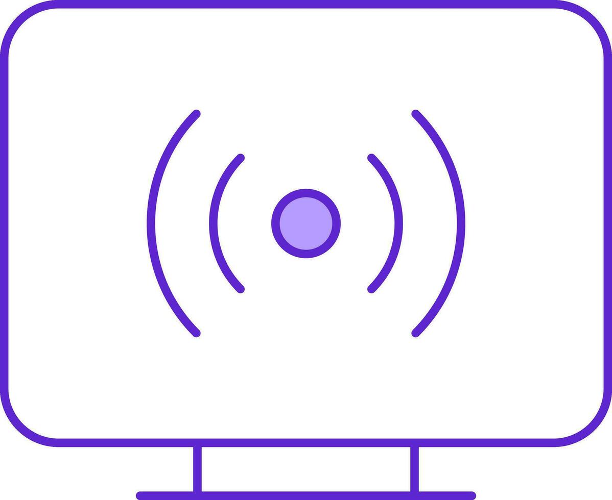 Wifi Connect Computer Icon Or Symbol In Violet And White Color. vector