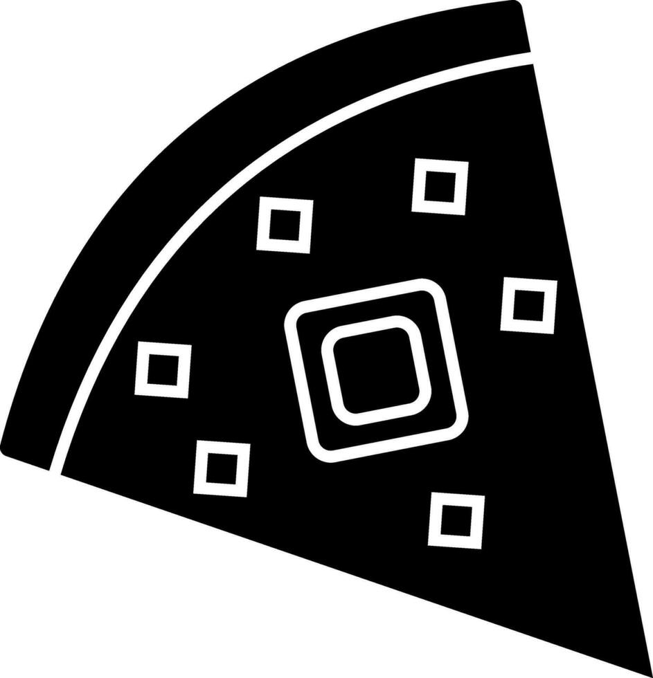 Pizza slice icon in Black and White color. vector