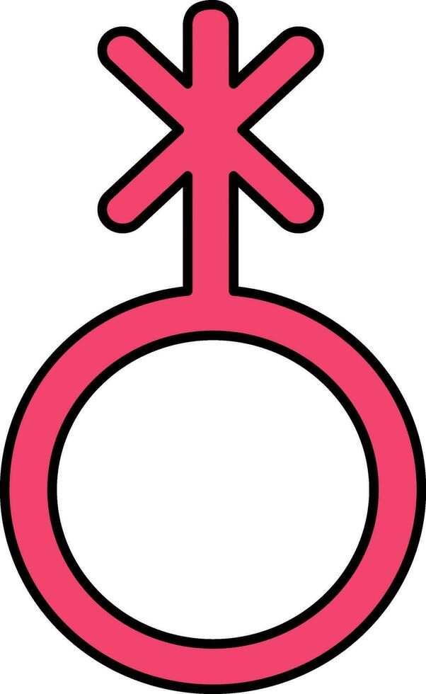 Illustration Of Genderqueer Symbol Or Icon In Flat Style. vector