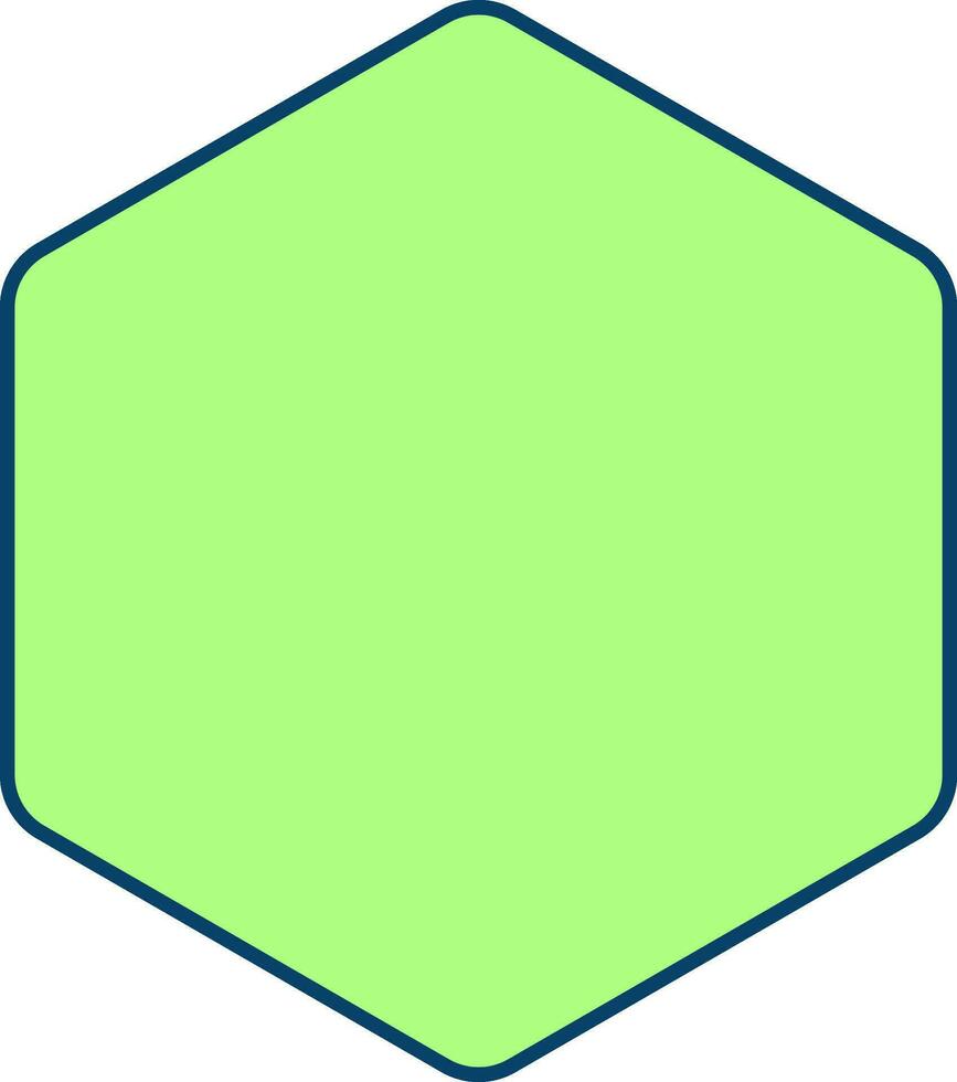 Hexagon Icon Or Symbol In Green Color. vector