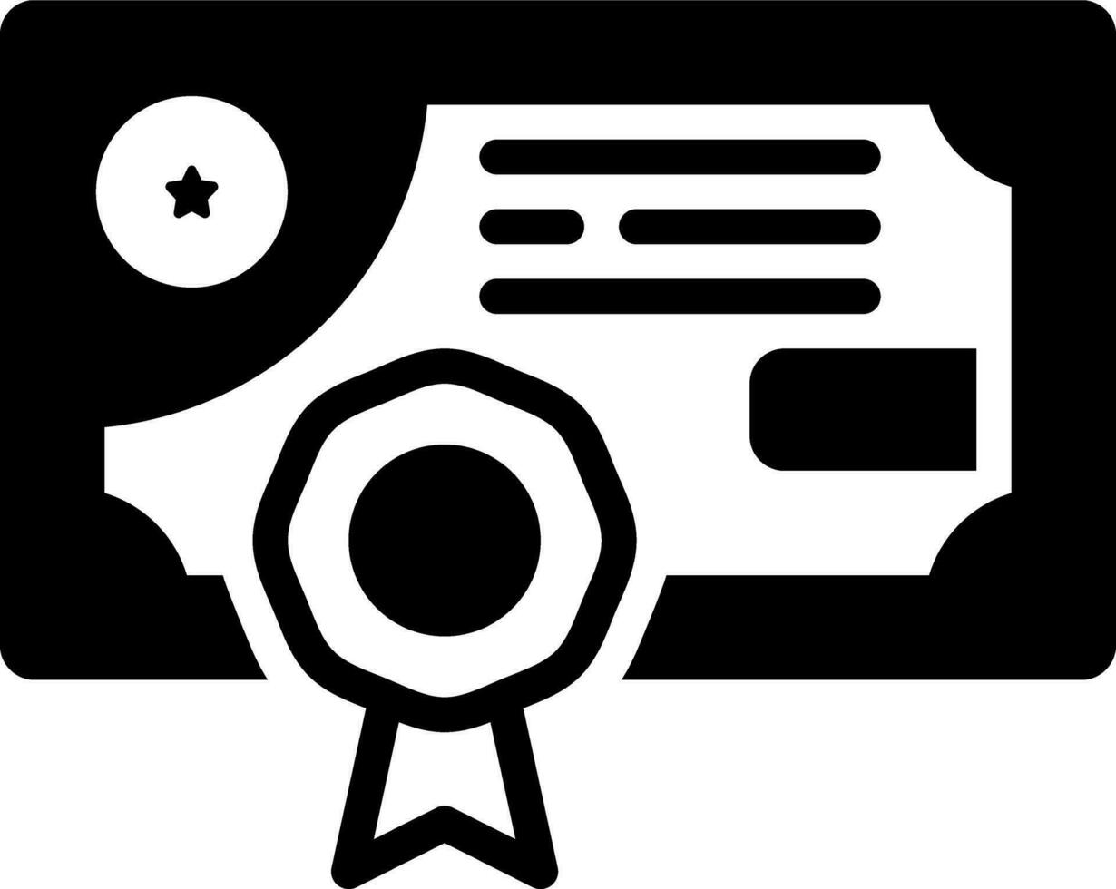 solid icon for certificates vector