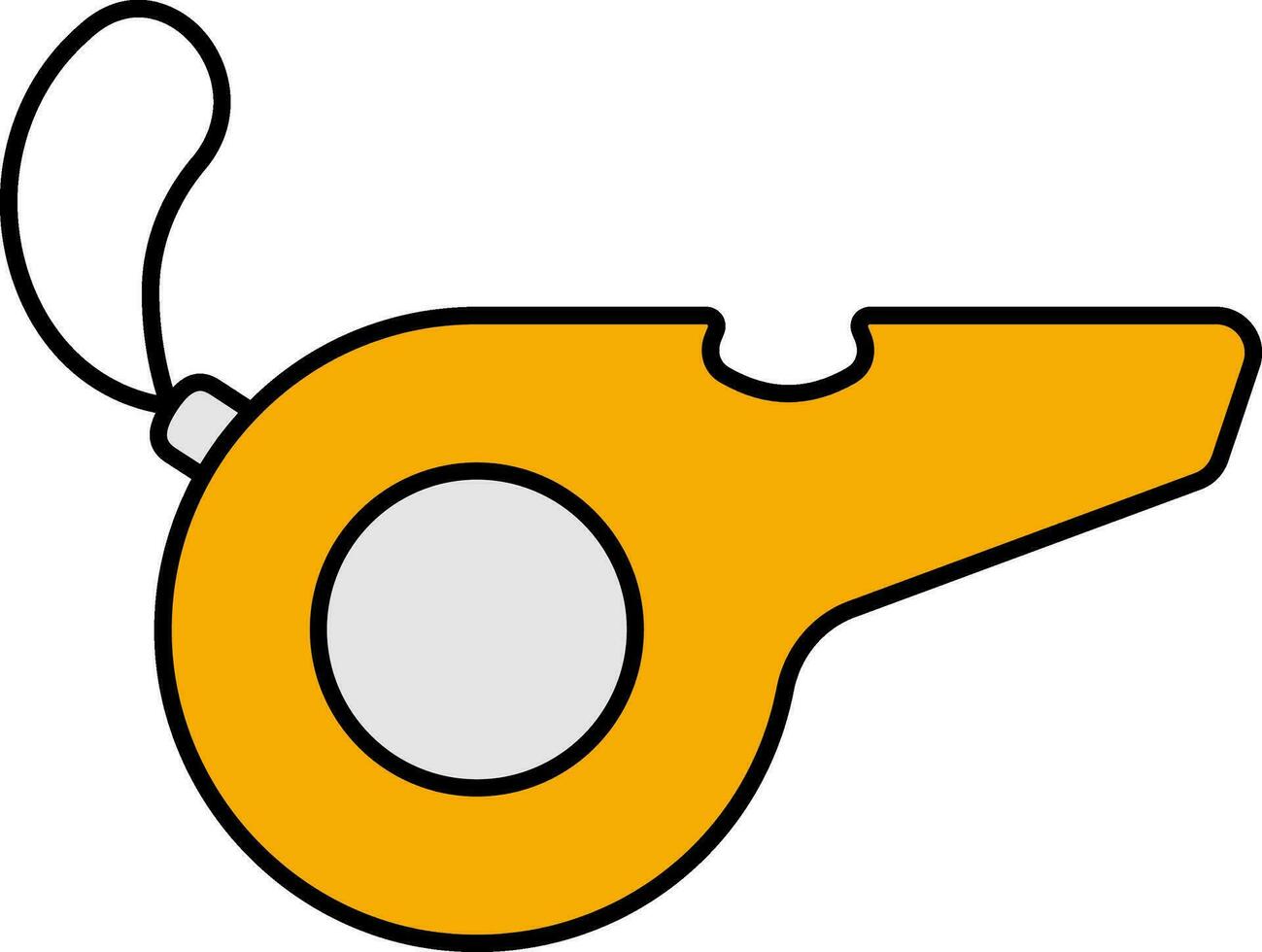 Isolated Whistle Icon In Yellow And Gray Color. vector