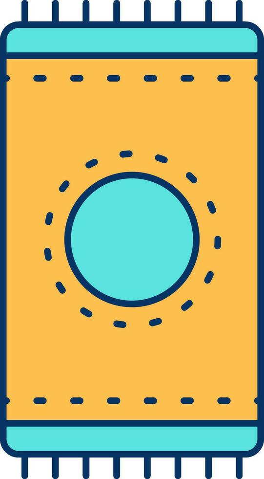 Mat Icon In Orange And Turquoise Color. vector