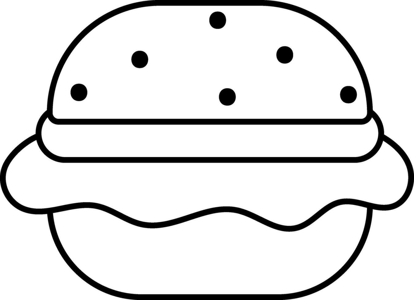 Isolated Burger Icon In Black Outline vector