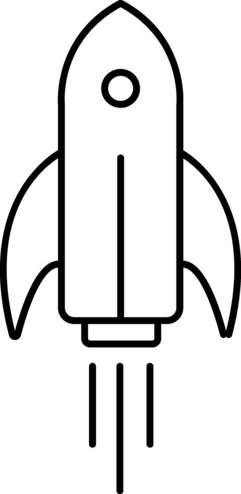 Fly Rocket Or Missile Icon In Linear Style. vector