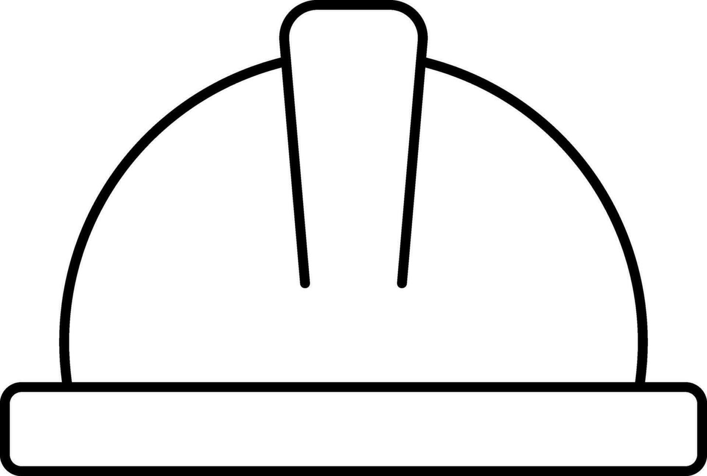 Isolated Construction Helmet Icon In Black Thin Line Art. vector