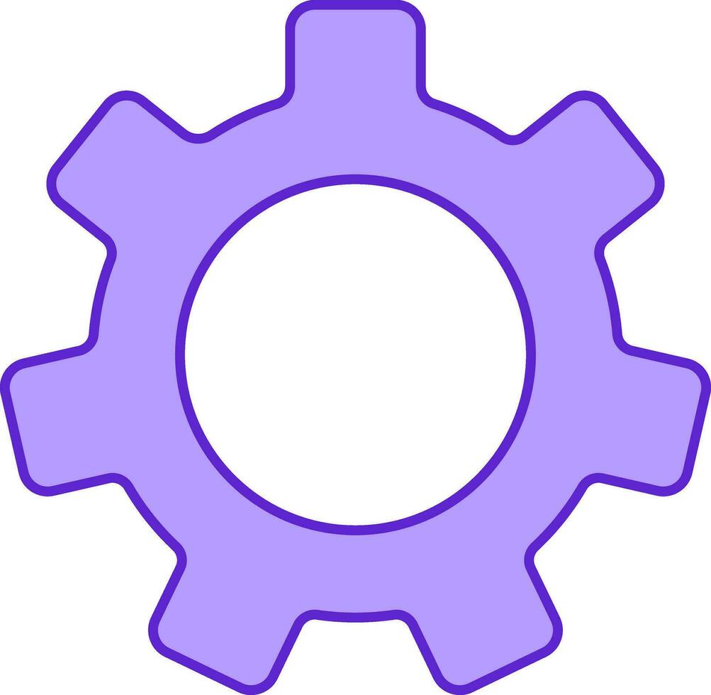 Isolated Cogwheel Icon In Violet Color. vector