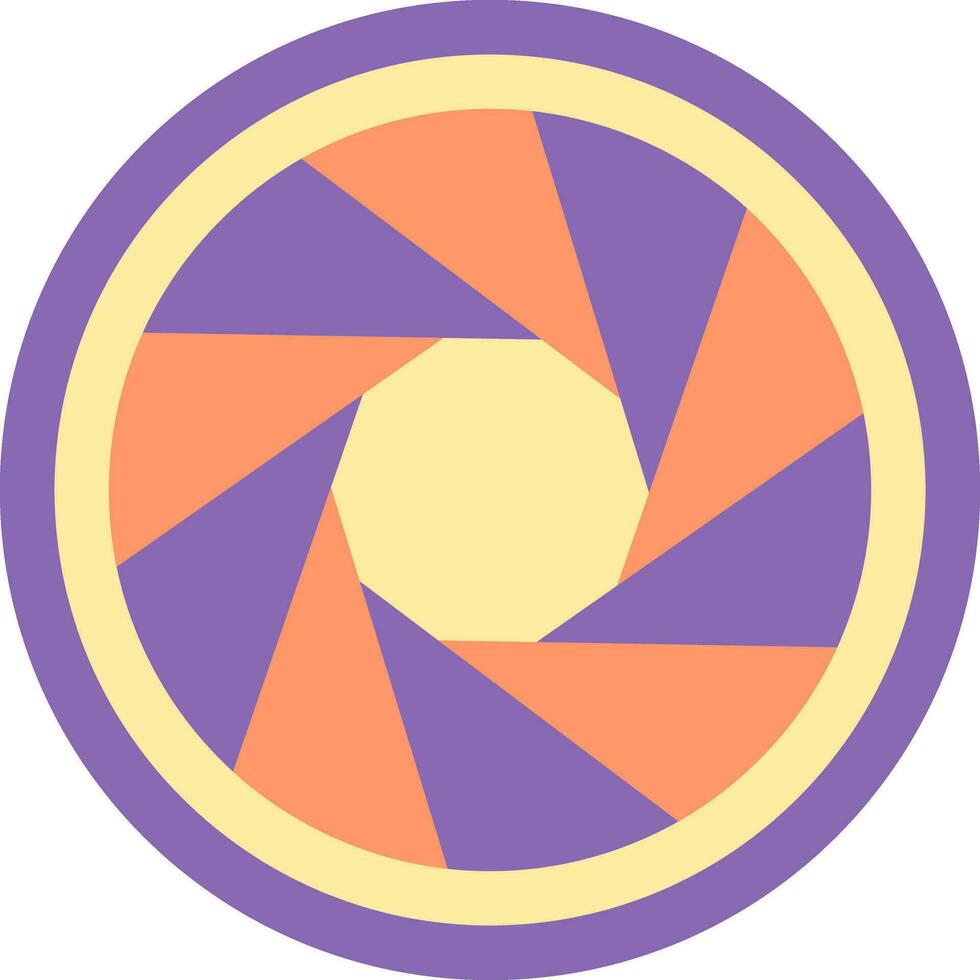 Colorful Camera Lens Shutter Icon In Flat Style. vector